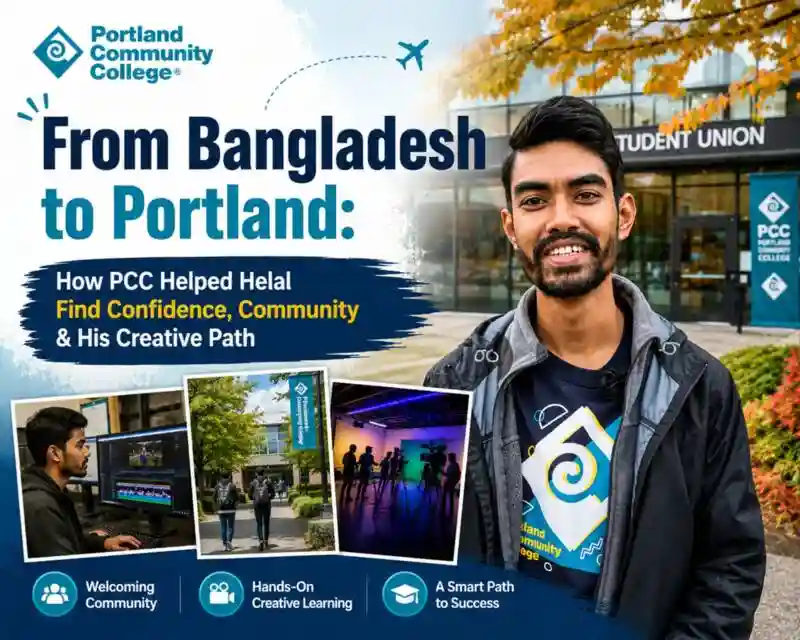 Main image for the article titled From Bangladesh to Portland: How PCC Helped Helal Find Confidence, Community & His Creative Path