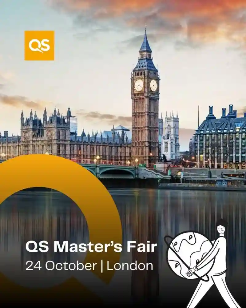 Main image for the article titled Descubre oportunidades de estudios de posgrado en la Feria de Másteres de QS en Londres.