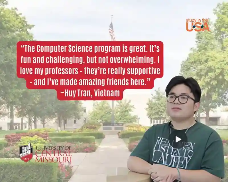 Main image for the article titled Huy Tran from Vietnam Thrives in University of Central Missouri’s Computer Science Program