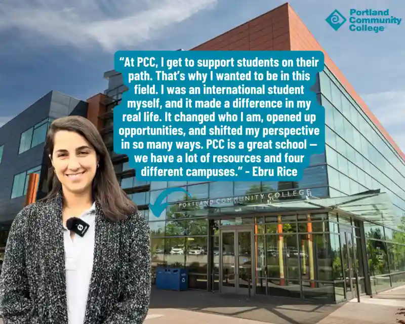 Main image for the article titled Supporting Students Every Step of the Way: How PCC’s SEVIS Specialist, Ebru Rice, Helps International Students Thrive