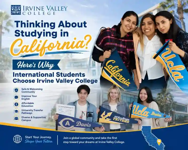 Main image for the article titled Thinking About Studying in California? Here's Why International Students Choose Irvine Valley College
