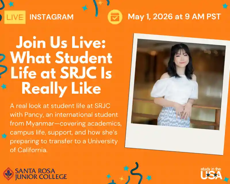 Main image for the article titled Join Us Live: What Student Life at Santa Rosa Junior College Is Really Like — Ask Questions & Get Real Answers