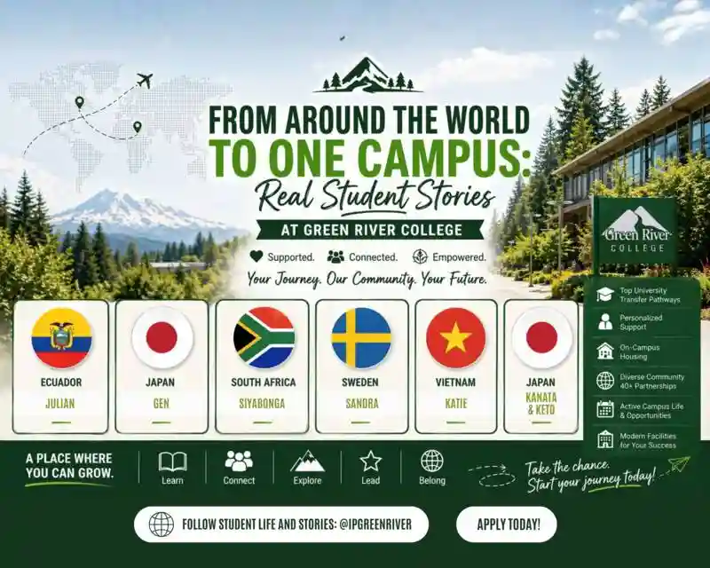 Main image for the article titled From Around the World to One Campus: Real Student Stories at Green River College