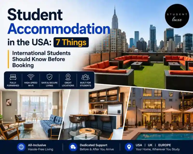 Main image for the article titled Student Accommodation in the USA: 7 Things International Students Should Know Before Booking
