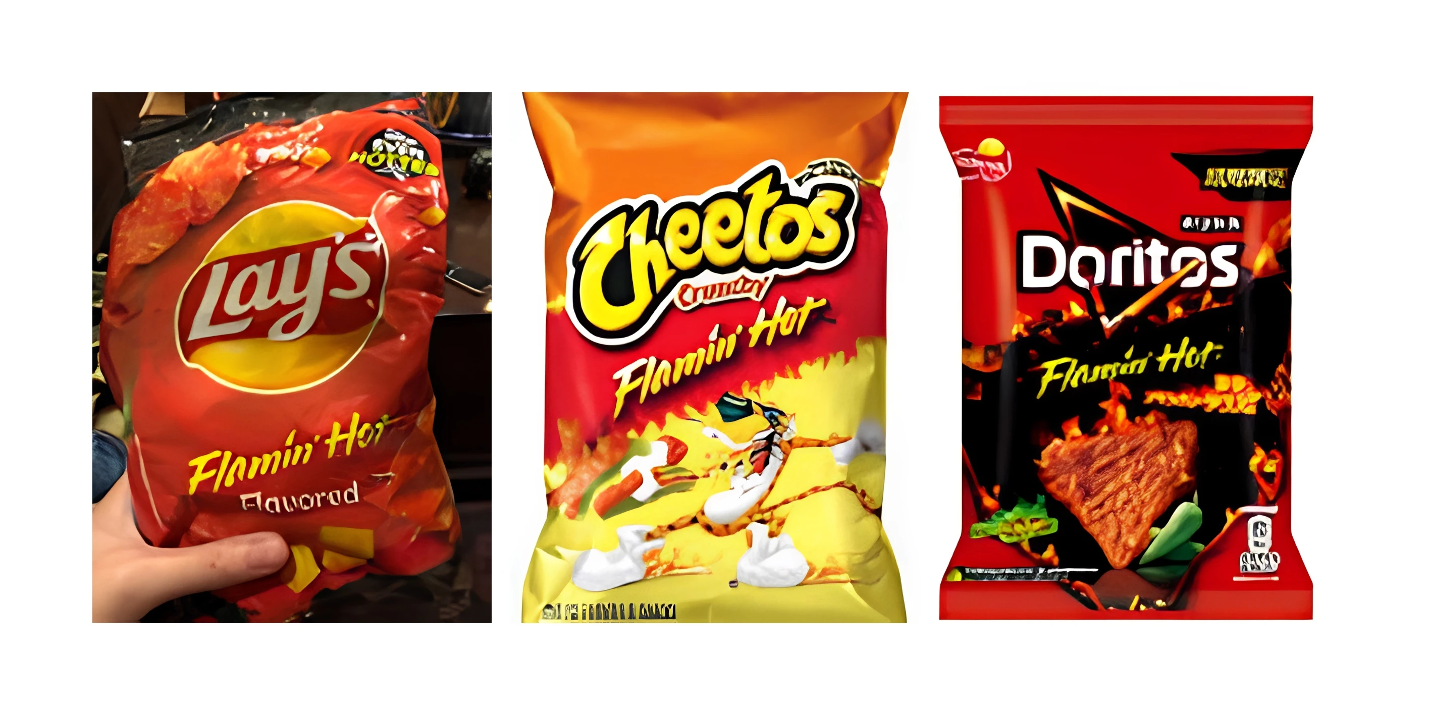 Flaming hot flavour chips