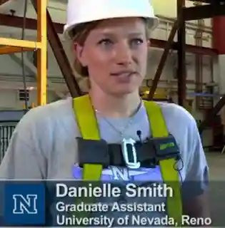 Trucks shake in the University of Nevada, Reno's earthquake lab